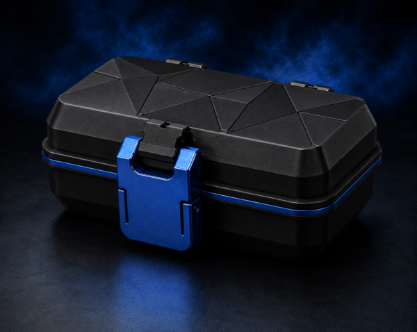 Blue Tier Peptide Storage Case with protective hard-shell design